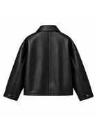 Men’s Premium Black Faux Leather Regular Fit Jacket