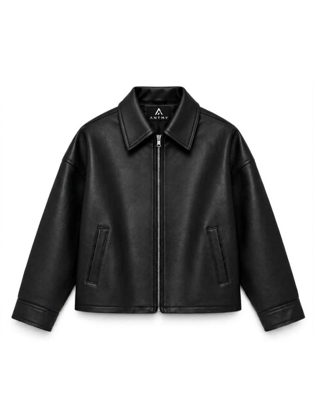 Men’s Premium Black Faux Leather Regular Fit Jacket