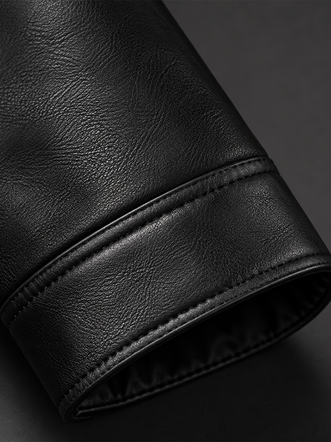 Men’s Premium Black Faux Leather Regular Fit Jacket