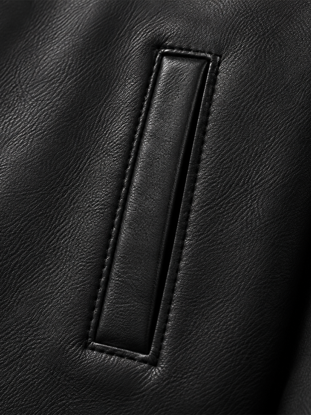 Men’s Premium Black Faux Leather Regular Fit Jacket