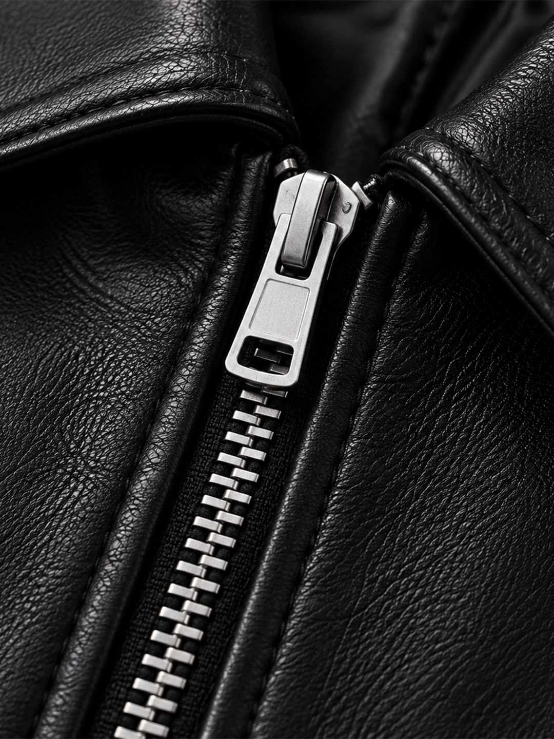 Men’s Premium Black Faux Leather Regular Fit Jacket