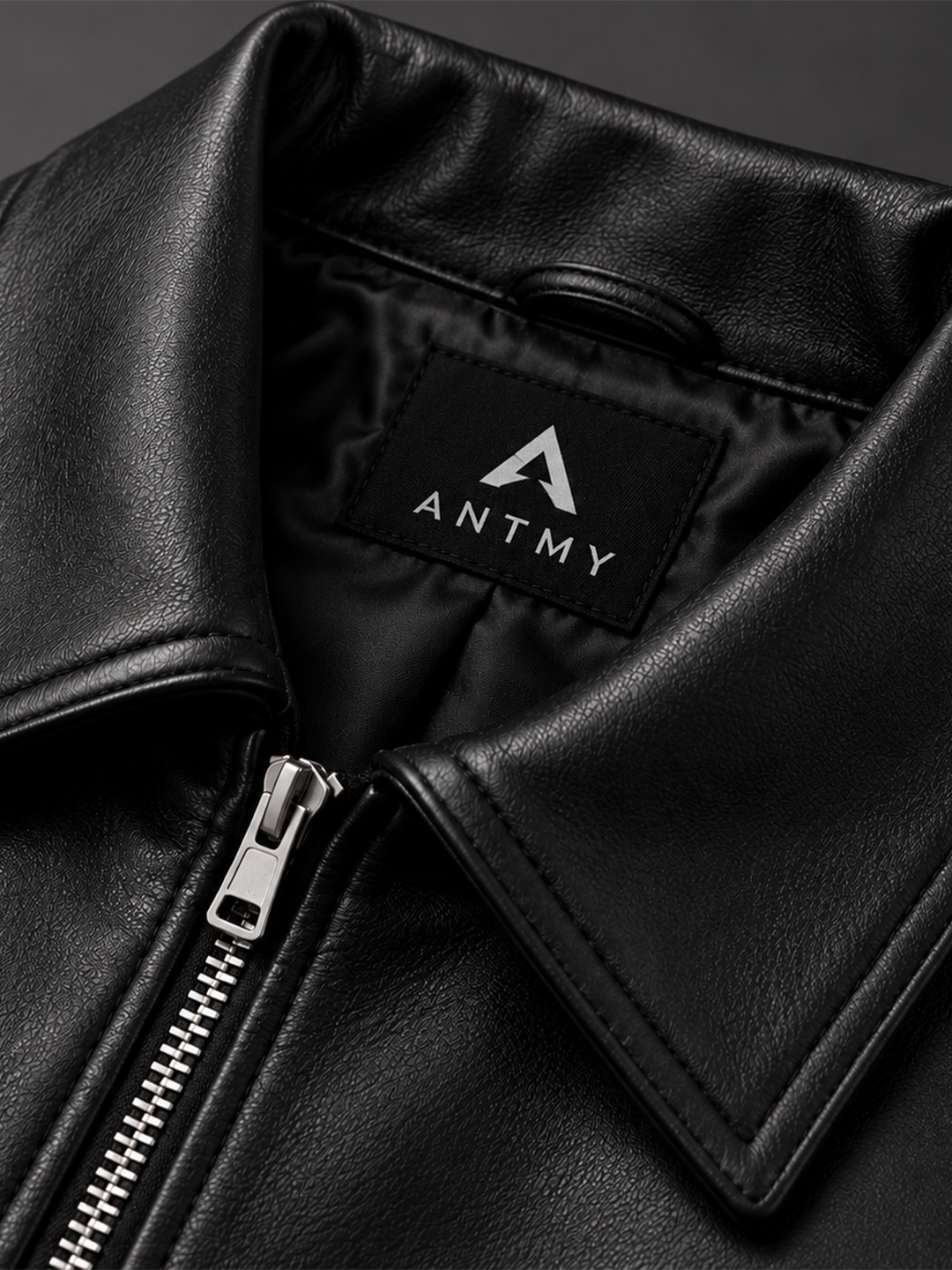 Men’s Premium Black Faux Leather Regular Fit Jacket